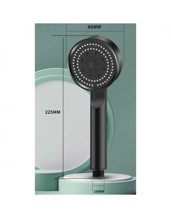 5 Kademeli Duş Başlığı Siyah