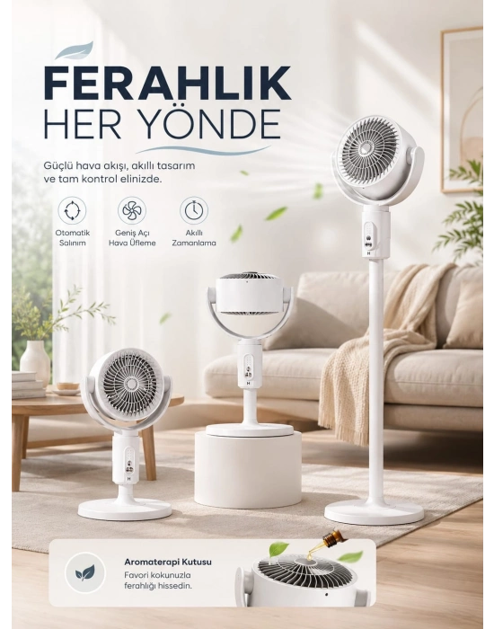 5 Kademeli Hız Ayarıyla Güçlü Hava Akışlı Dikey Vantilatör