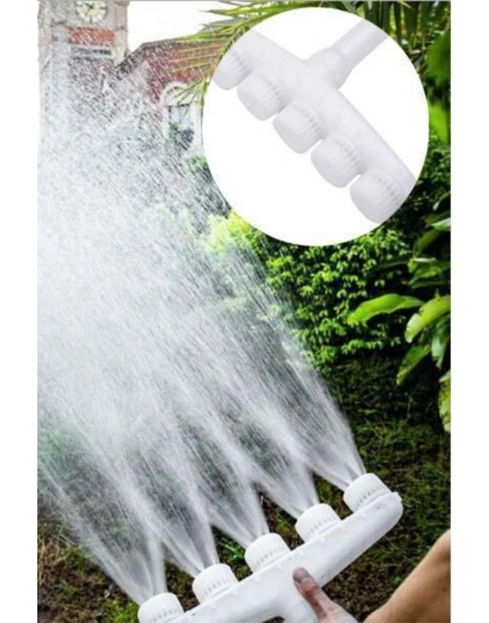 ®  5 Kafalı Peyzaj Bahçe Tarla Çim Sulama Başlığı Yüksek Basınçlı Su Püskürtücü Hortum Aparatı