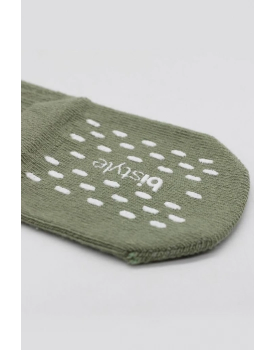 ®   5Li Penye Kaymaz Düz Soket Çorap 10121 Yeşil