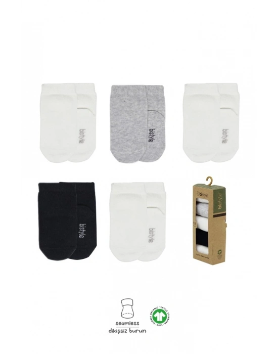 5li Penye Soket Kutulu Basic Çorap 10131 Gri