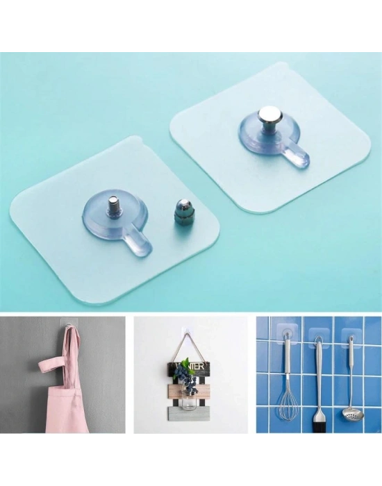 5 Li Yapışkanlı Mutfak Banyo Raf Tutucu Askı Pin Çerçeve Çok Amaçlı Askısı