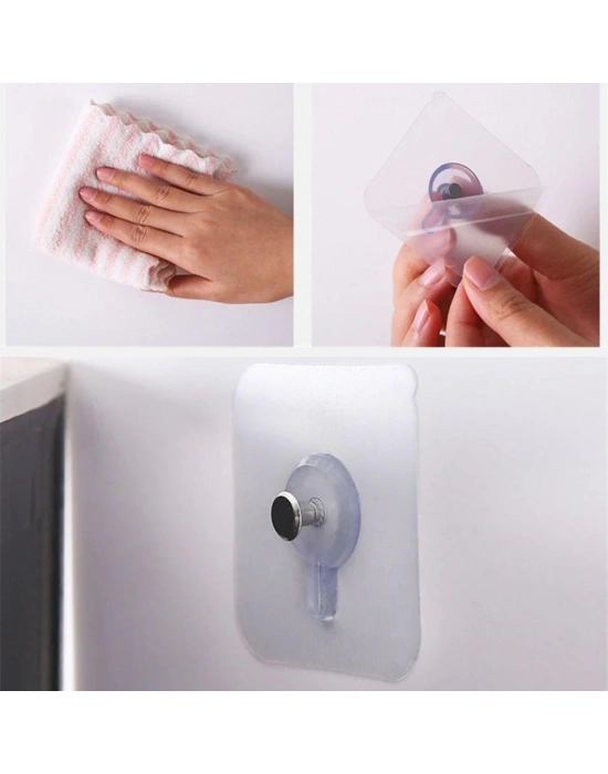 5 Li Yapışkanlı Mutfak Banyo Raf Tutucu Askı Pin Çerçeve Çok Amaçlı Askısı