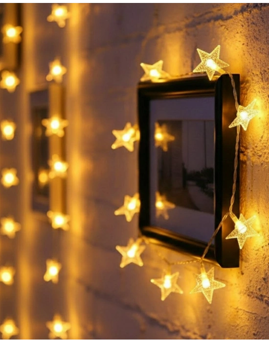 ® 5 Metre 20 Yıldızlı LED Işık Zinciri Daylight Beyaz Salon ve Oda Dekoru