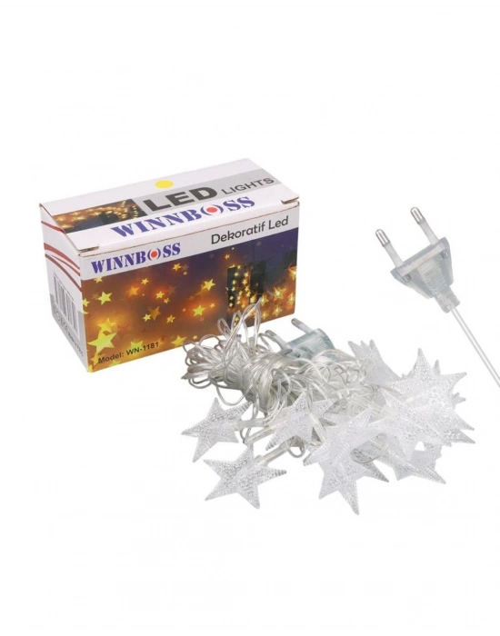 ® 5 Metre 20 Yıldızlı LED Işık Zinciri Daylight Beyaz Salon ve Oda Dekoru