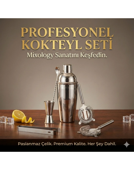 5 Parça Kokteyl Hazırlama Seti 550 Ml