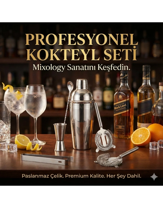 5 Parça Kokteyl Hazırlama Seti 550 Ml