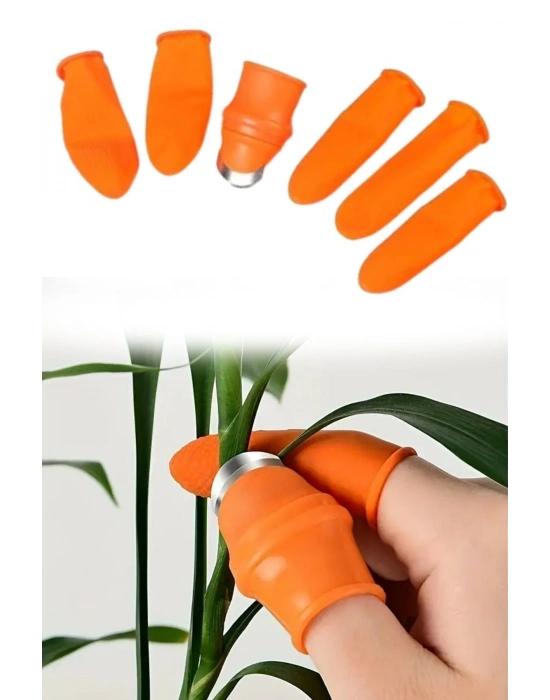 ®  5 Parça Pratik Parmak Koruyucu 1 Parça Baş Parmak Bıçaklı Eldiven Sebze Meyve Soyucu Kesme Ayıklayıcı Silikon Set