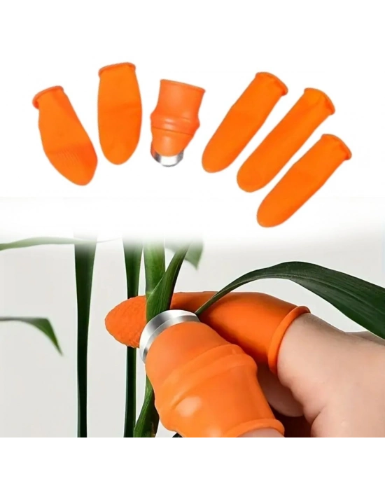 ®  5 Parça Pratik Parmak Koruyucu 1 Parça Baş Parmak Bıçaklı Eldiven Sebze Meyve Soyucu Kesme Ayıklayıcı Silikon Set