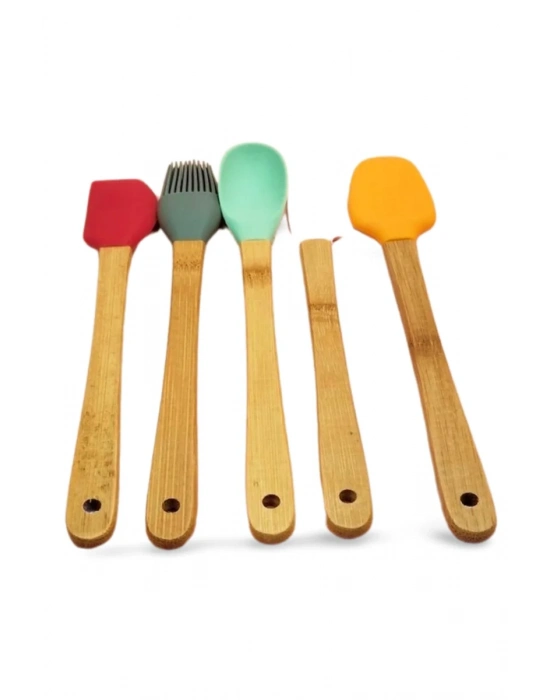 5 parça Silikon Kaşık ve Servis Takımı 20 cm