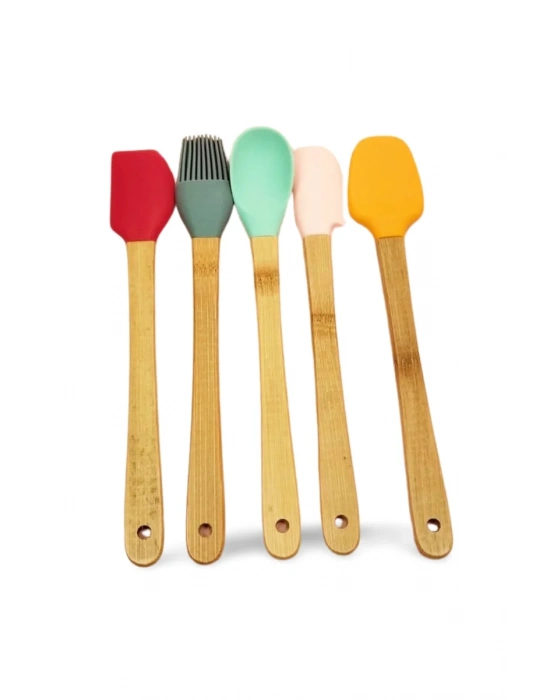 5 parça Silikon Kaşık ve Servis Takımı 20 cm