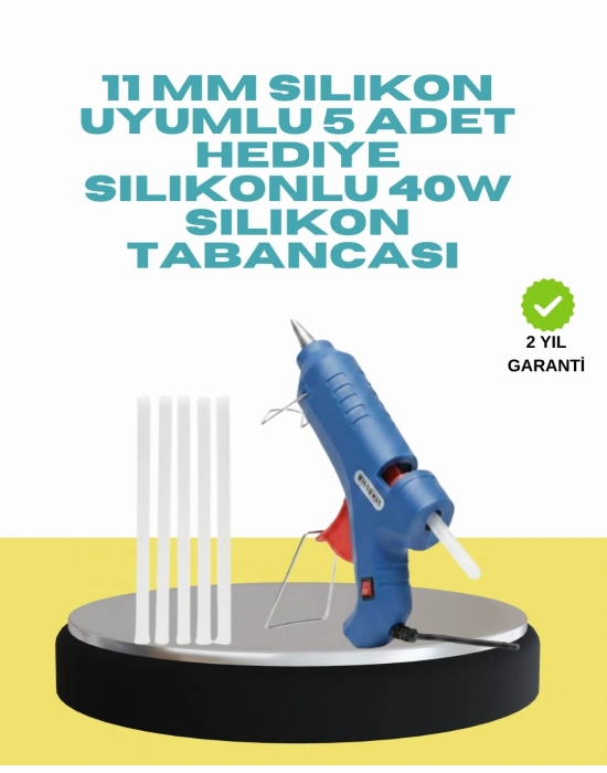 5 Silikon Hediyeli 40W Silikon Tabancası Ev ve Hobi Kullanımı
