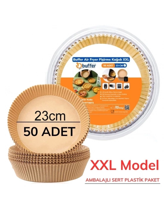 ®  50 Adet Air Fryer Pişirme Kağıdı Tek Kullanımlık  23 Cm Yuvarlak Pişirme Kağıdı XXL PVC li