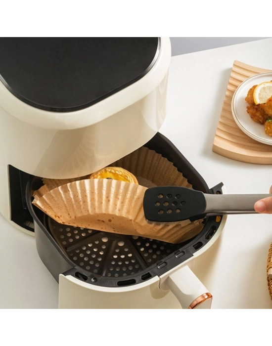 ®  50 Adet Air Fryer Pişirme Kağıdı Tek Kullanımlık  23 Cm Yuvarlak Pişirme Kağıdı XXL PVC li