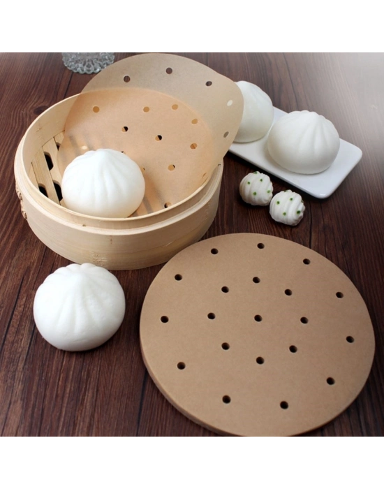 ®  50 Adet Air Fryer Pişirme Kağıdı Tek Kullanımlık Gıda Pişirme Kağıdı Delikli Yuvarlak Model