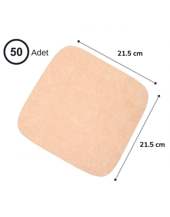 ® 50 Adet Air Fryer Pişirme Kağıdı Tek Kullanımlık Yağ Su Geçirmez Yapışmaz Deliksiz Düz Kare Model
