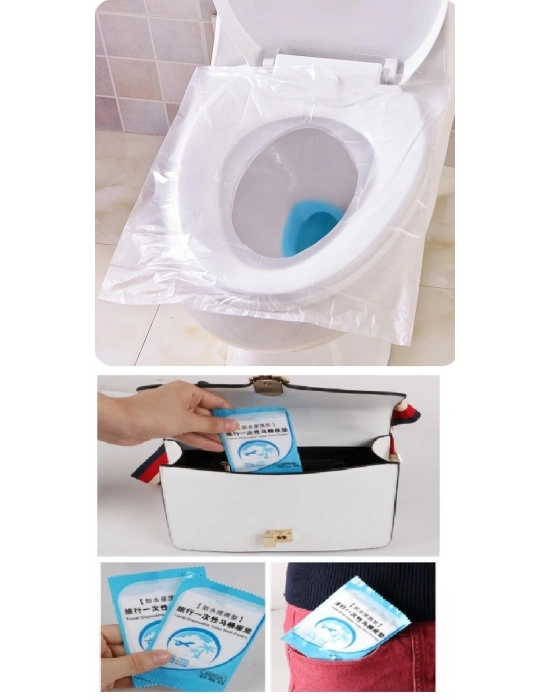 50 Adet Biyobozulur Klozet Kapağı Poşeti Seyahat Tipi Taşınabilir Klozet Kılıfı