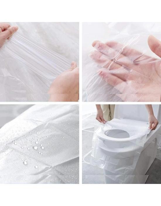 50 Adet Biyobozulur Klozet Kapağı Poşeti Seyahat Tipi Taşınabilir Klozet Kılıfı