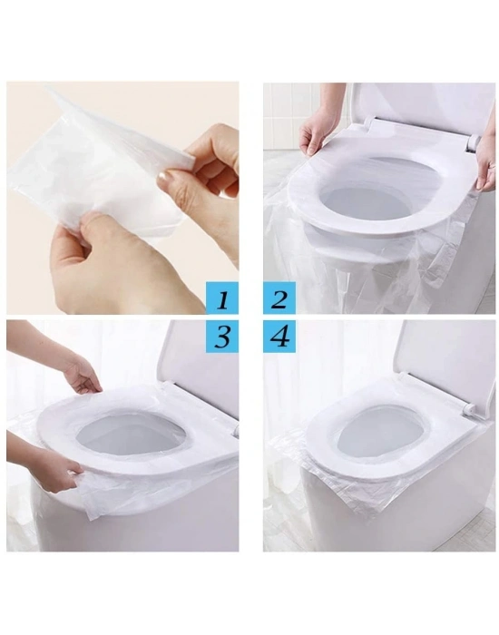50 Adet Biyobozulur Klozet Kapağı Poşeti Seyahat Tipi Taşınabilir Klozet Kılıfı