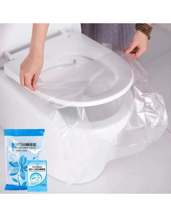 50 Adet Biyobozulur Klozet Kapağı Poşeti Seyahat Tipi Taşınabilir Klozet Kılıfı