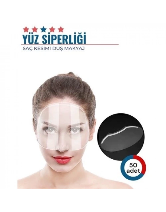 50 Adet Saç Kesimi Duş Makyaj Yüz Koruma Siperliği