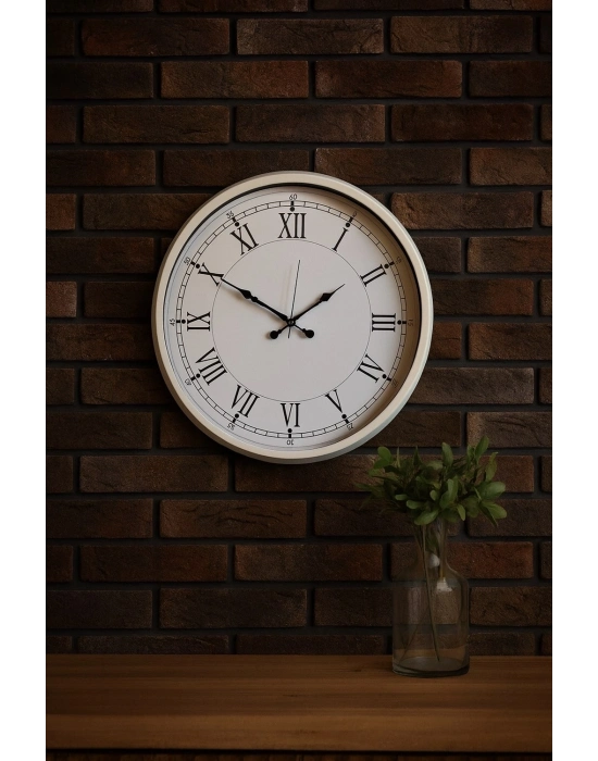 ® 52 cm Beyaz Metal Roma Rakamlı Duvar Saati