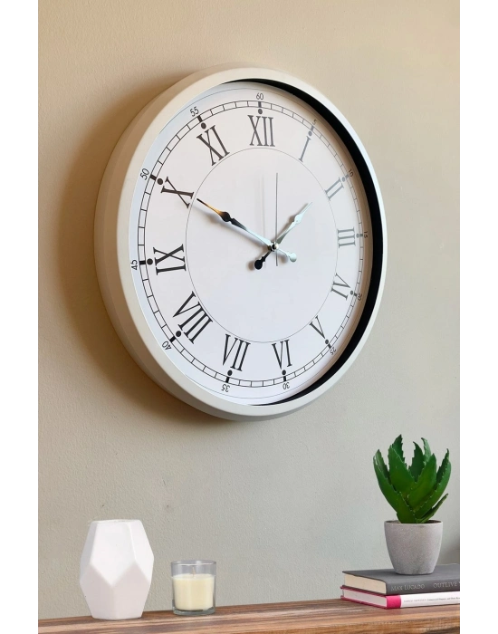 ® 52 cm Beyaz Metal Roma Rakamlı Duvar Saati
