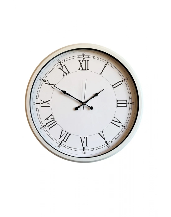 ® 52 cm Beyaz Metal Roma Rakamlı Duvar Saati