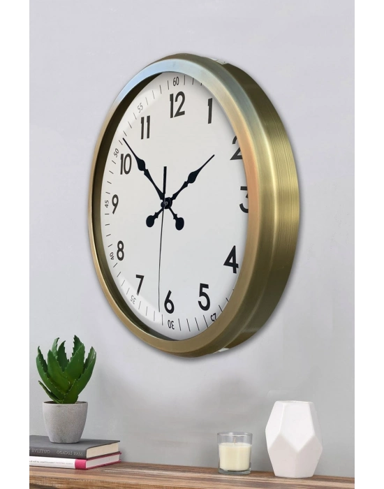 ® 52 cm Eskitme Metal Dekoratif Duvar Saati