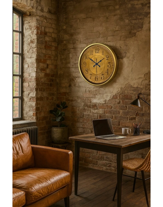 ® 52 cm Eskitme Metal Retro Duvar Saati