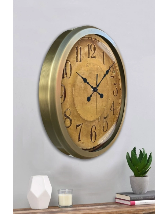 ® 52 cm Eskitme Metal Retro Duvar Saati