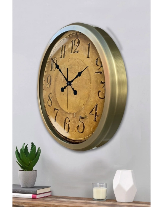 ® 52 cm Eskitme Metal Retro Duvar Saati