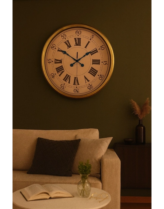 ® 52 cm Eskitme Metal Roma Rakamlı Duvar Saati