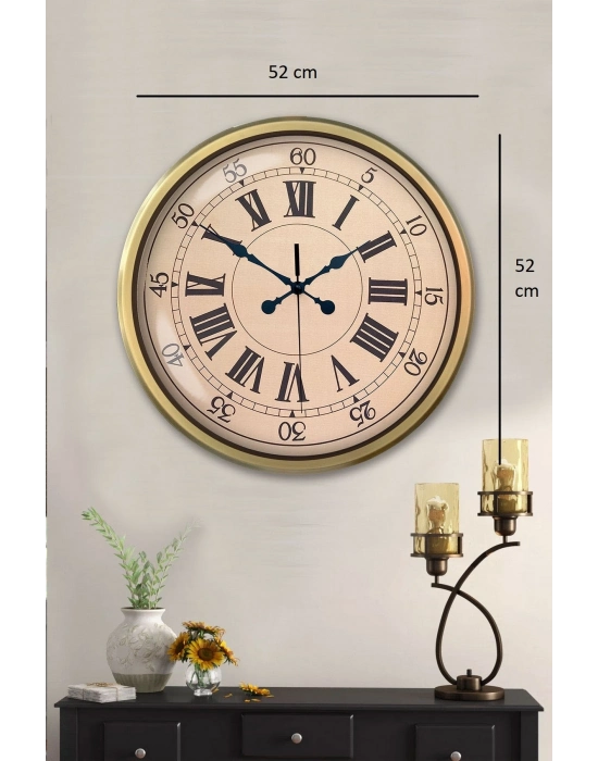 ® 52 cm Eskitme Metal Roma Rakamlı Duvar Saati