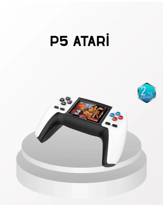 520 Klasik Oyunlu P5™ ControllerView Retro Konsol – Şarjlı,  Ergonomik Tasarım
