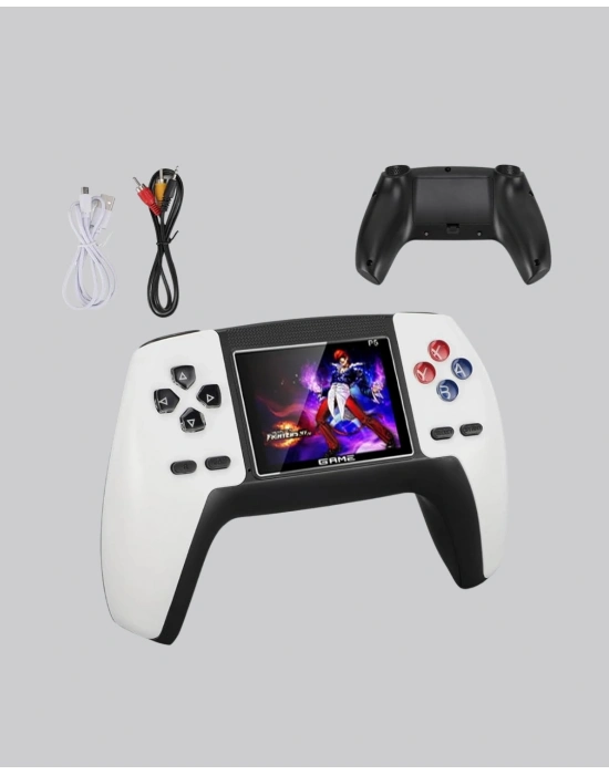 520 Klasik Oyunlu P5™ ControllerView Retro Konsol – Şarjlı,  Ergonomik Tasarım