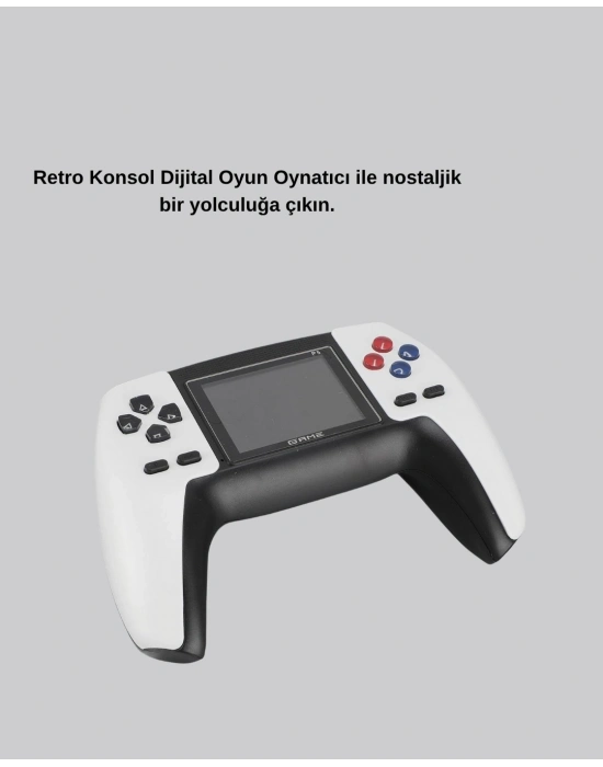 520 Klasik Oyunlu P5™ ControllerView Retro Konsol – Şarjlı,  Ergonomik Tasarım