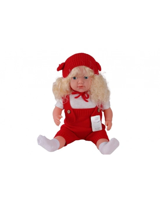 5214 60 CM TRİKOLU TULUMLU SAÇLI BÜYÜK BEBEK