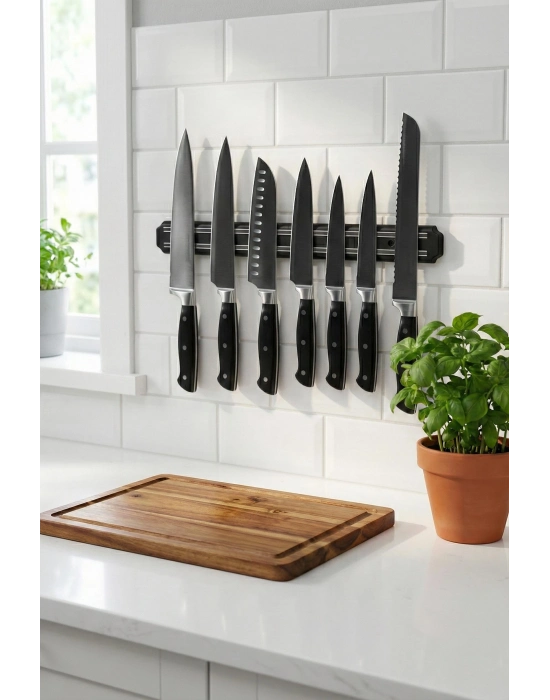 55 cm Şerit Mıknatıslı Bıçak Tutucu – Mutfak Duvar Askısı, Bıçak Organizeri