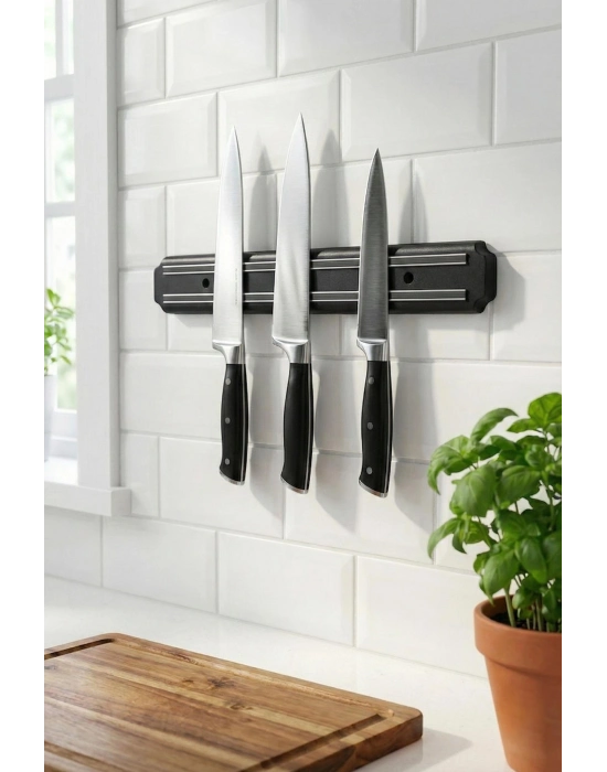 55 cm Şerit Mıknatıslı Bıçak Tutucu – Mutfak Duvar Askısı, Bıçak Organizeri