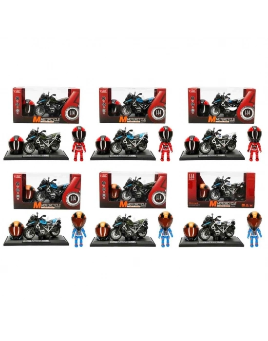 ® 5834 MOTOSİKLET 1 14 KASKLI FİGÜR PB 3R SES IŞIK