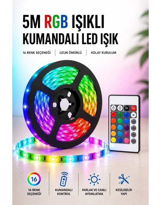 5M RGB Işıklı Her Ortama Uygun Led Işık