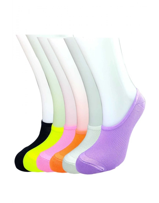 6 Adet Canlı Renk Kadın Spor Babet Çorap