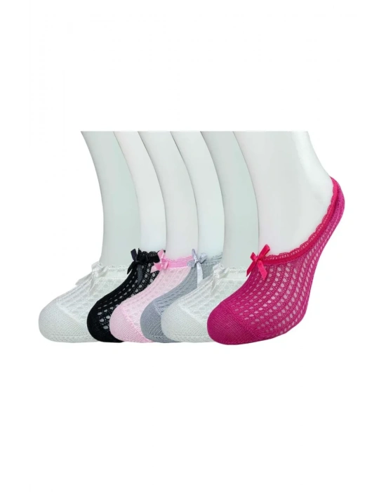 6 Adet Fiyonklu File Kadın Babet Çorap