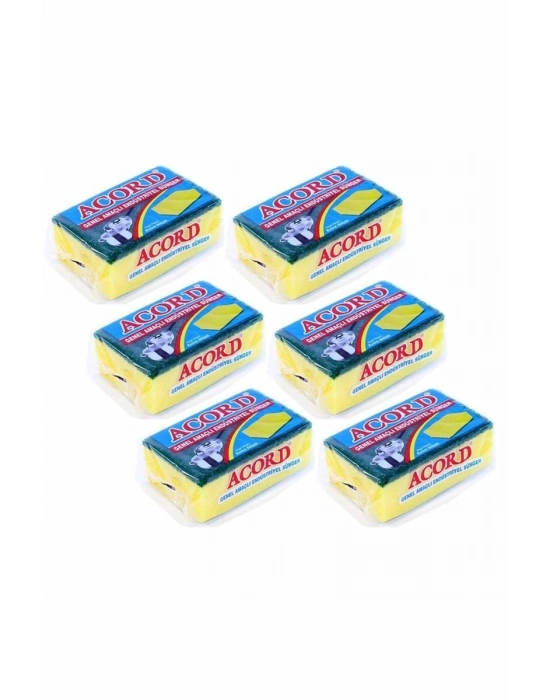 6 adet Jumbo Boy Endüstriyel Çok Amaçlı Bulaşık Süngeri  13x8x4 cm