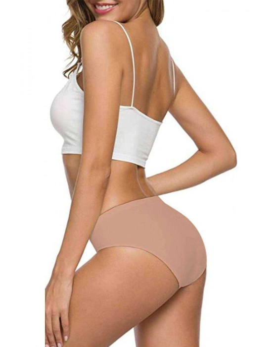 6 Adet Kadın Dikişsiz Lazer Kesim Esnek İz yapmayan Külot Ten