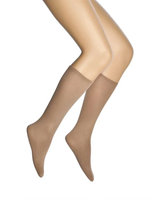 6 Adet Mikro 70 Dizaltı Kadın Çorap Bronz 38