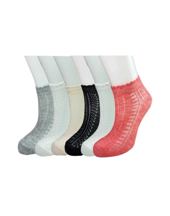 6 Adet Örgü İşlemeli Kadın Fantezi Bilek Çorap