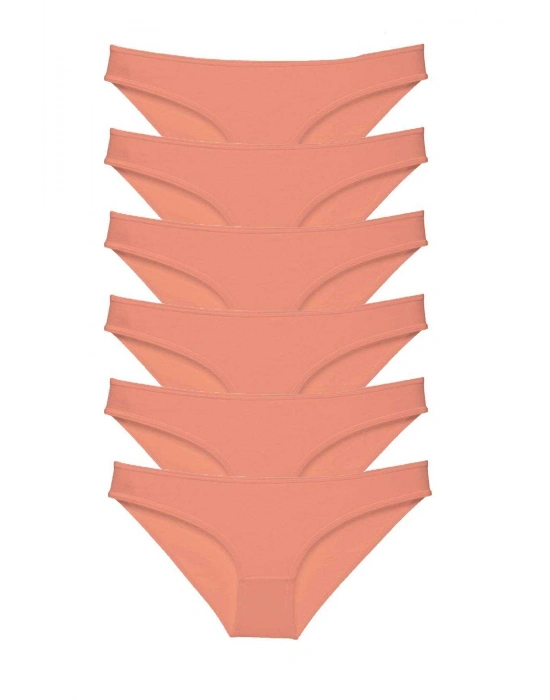 6 adet Süper Eko Set Likralı Kadın Slip Külot Pudra