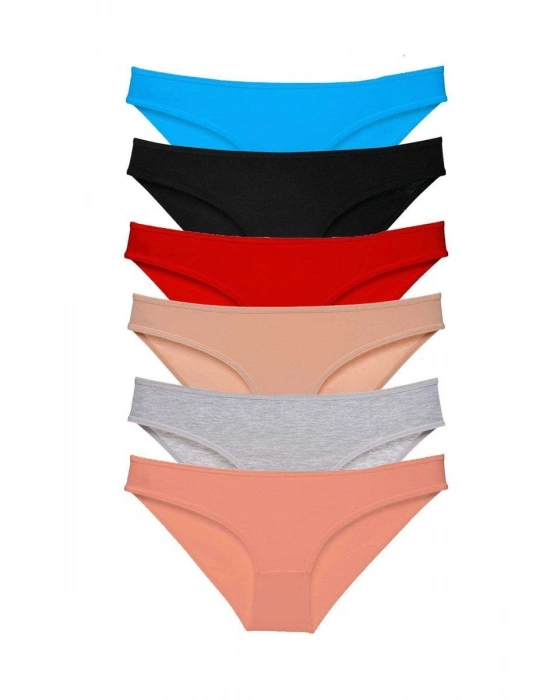 6 adet Süper Eko Set Likralı Kadın Slip Külot Renk 1